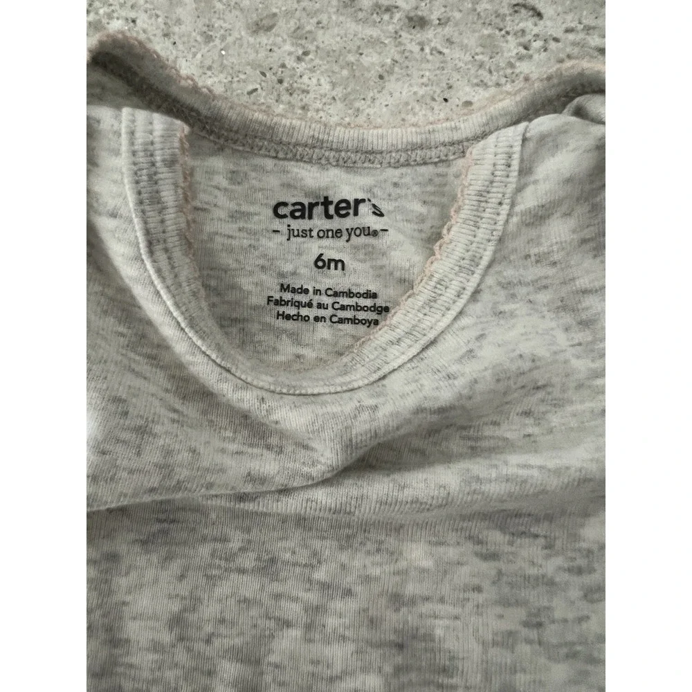 Carters Just One You 6M & Cloud Island 3-6M Long Sleeve Bodysuit Set 2 Pk Cotton